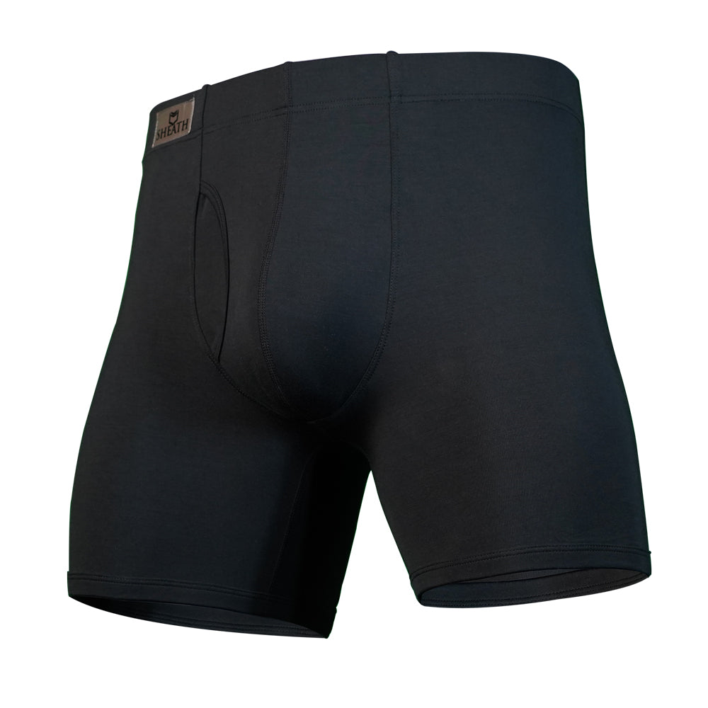 Mens Open/Close Penis Sheath Sleeve Shorts Breathable Boxer Briefs Underwear