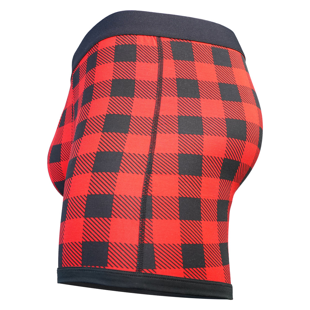 SHEATH 4.0 Bamboo Dual Pouch Boxer Brief - Red Holiday Plaid