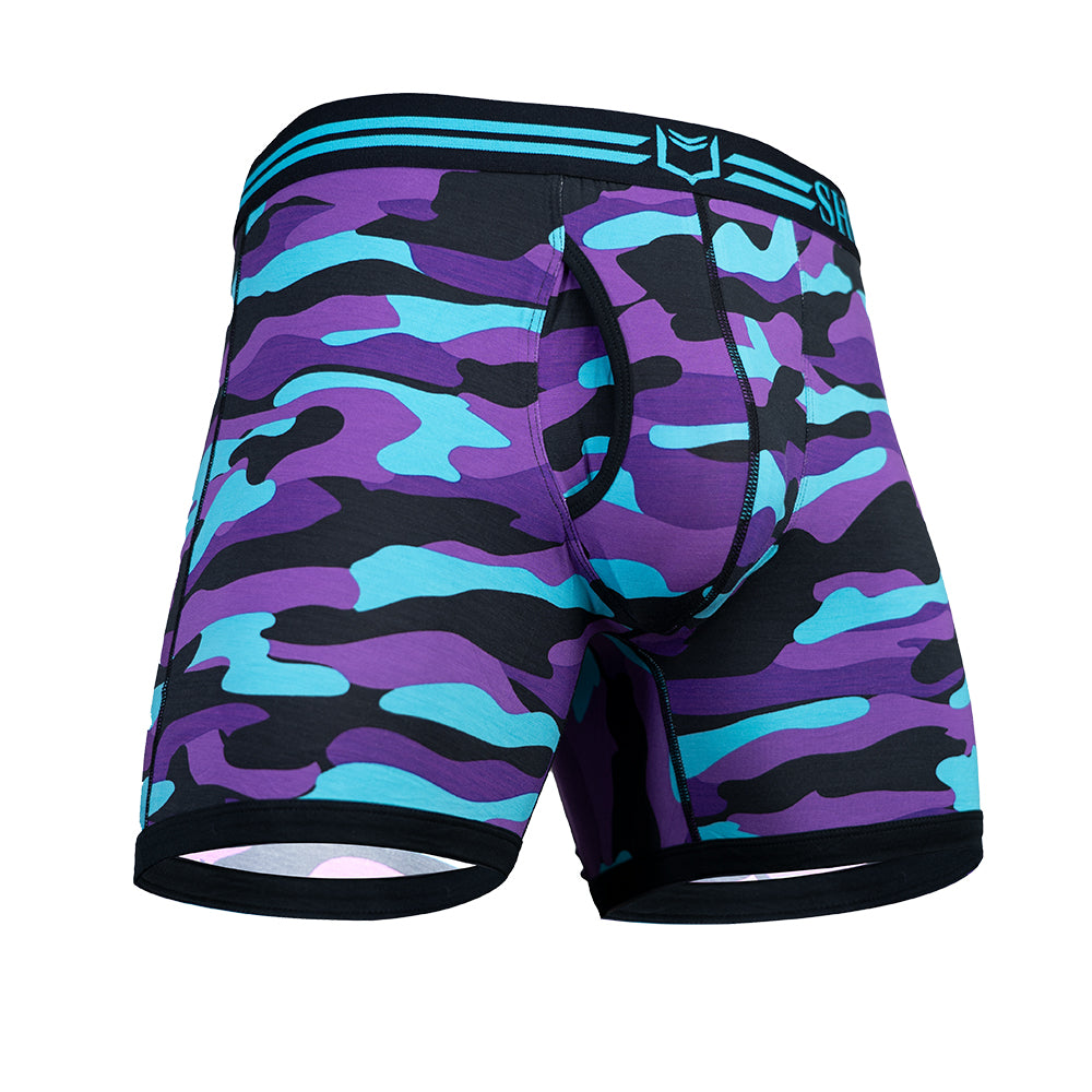 SHEATH 4.0 Dual Pouch Boxer Brief - Purple Camo