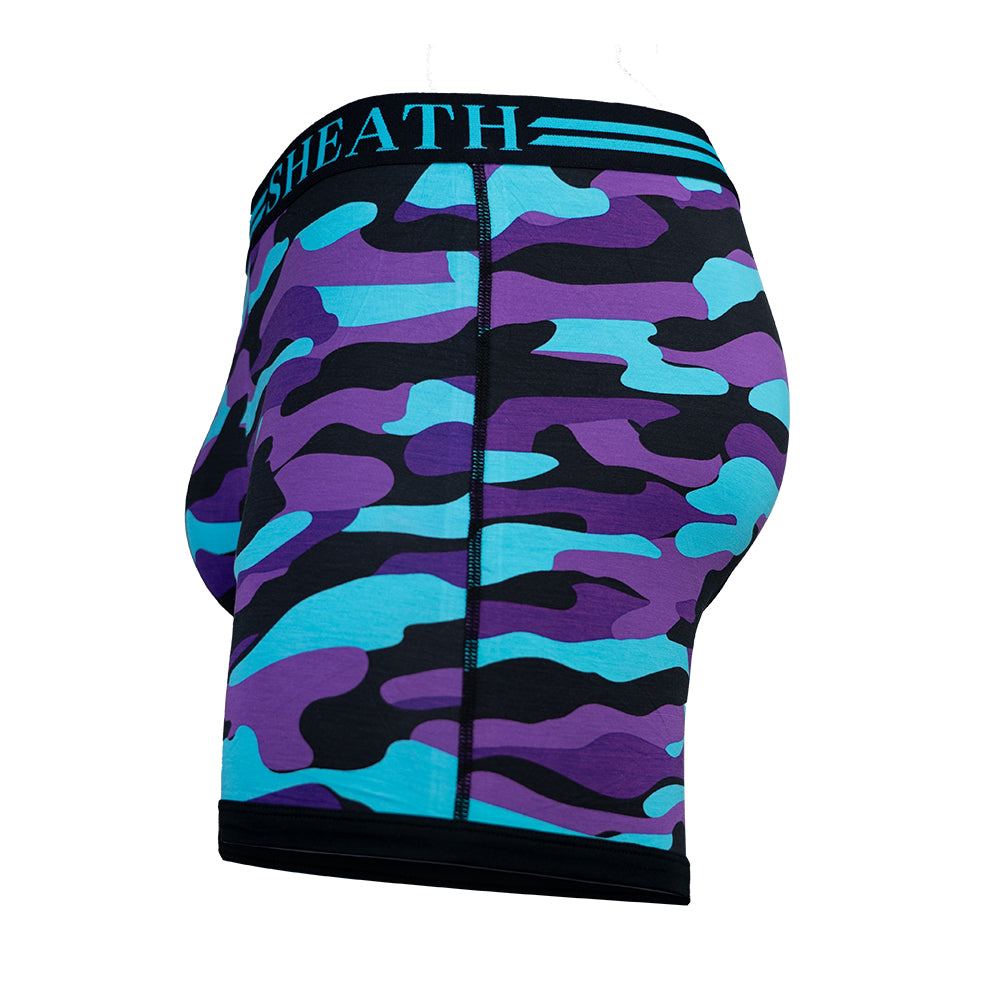 SHEATH 4.0 Dual Pouch Boxer Brief - Purple Camo