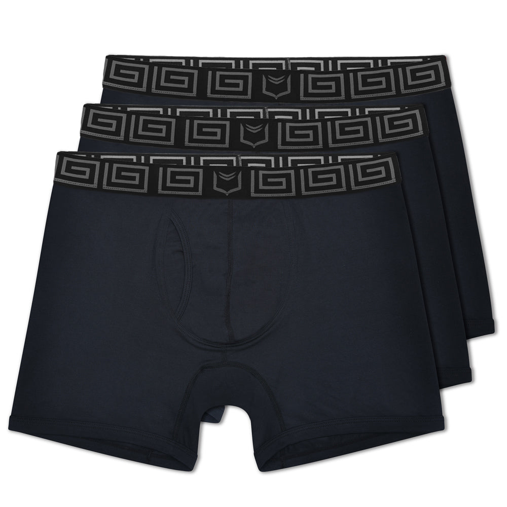 SHEATH 4.0 Bamboo Men's Dual Pouch Boxer Briefs - Black 3 Pack