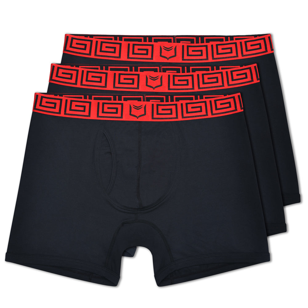 SHEATH 4.0 Dual Pouch Boxer Brief - Black & Red 3 Pack