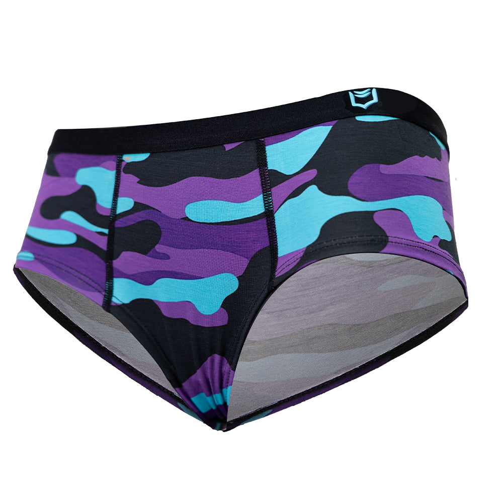 SHEATH Cheeky Boyshorts - Purple Camo