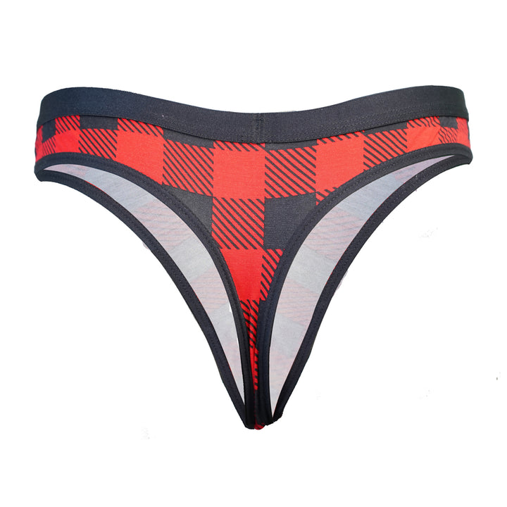 SHEATH Thong - Red Holiday Plaid