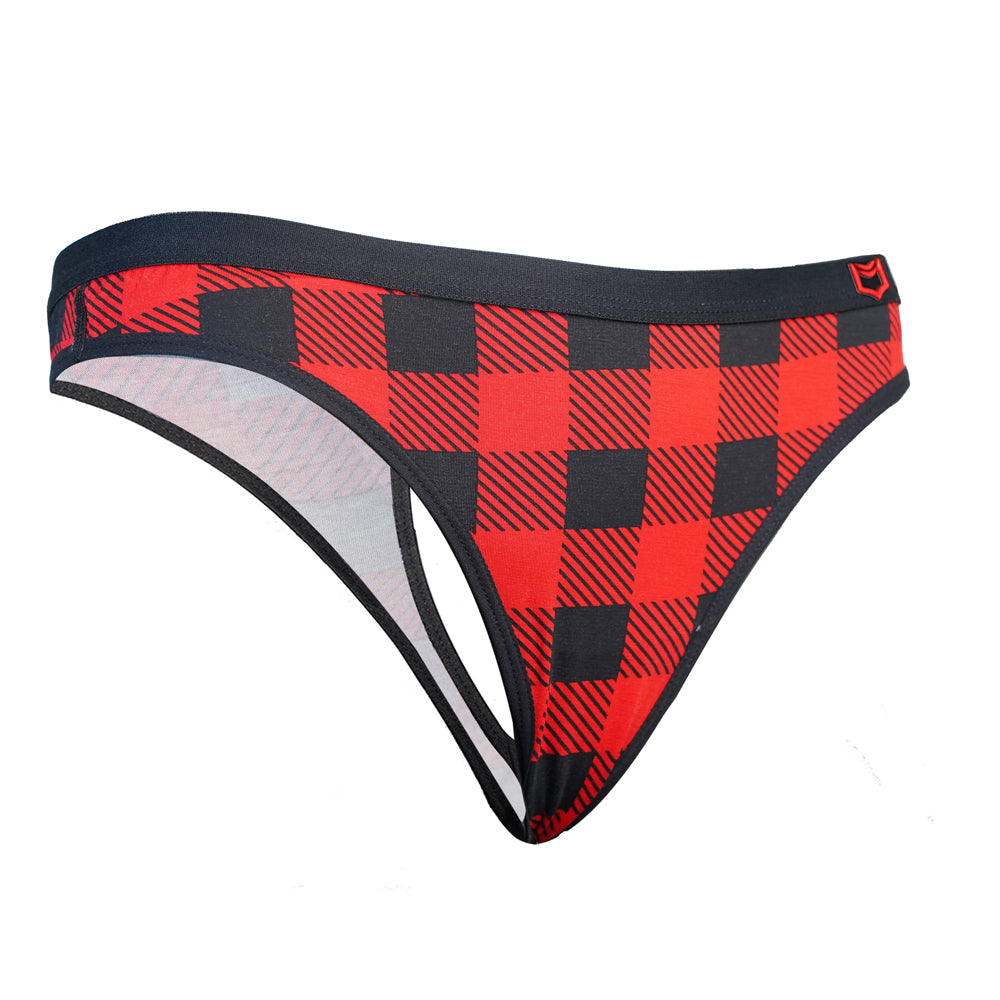 SHEATH Thong - Red Holiday Plaid