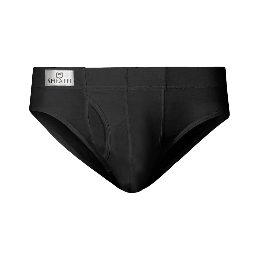 SHEATH Modal European Cut Dual Pouch Briefs - Black