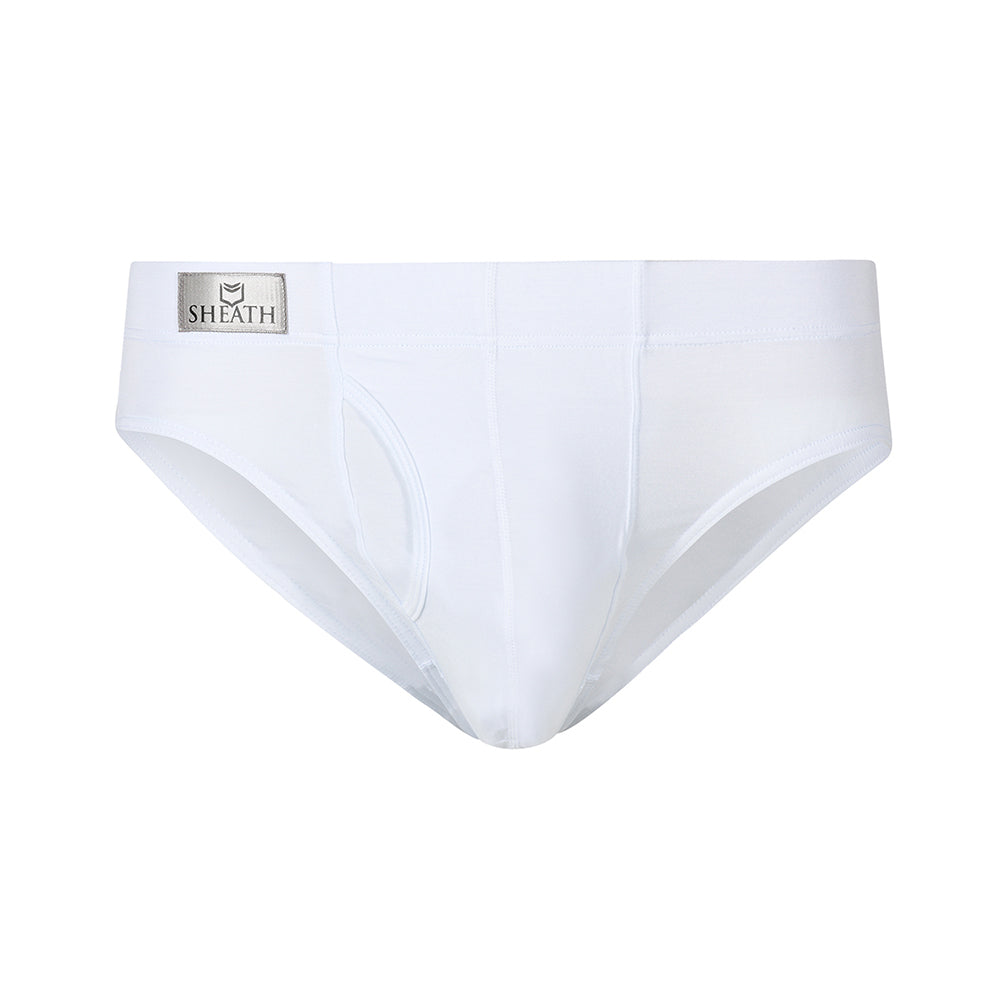 SHEATH Modal European Cut Dual Pouch Briefs - White