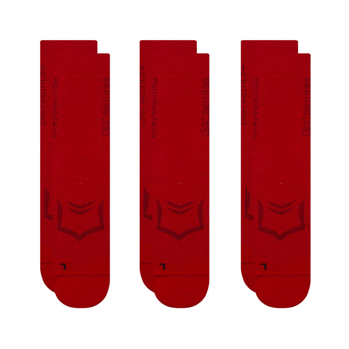 SHEATH Crew Socks 3 Pack - Red